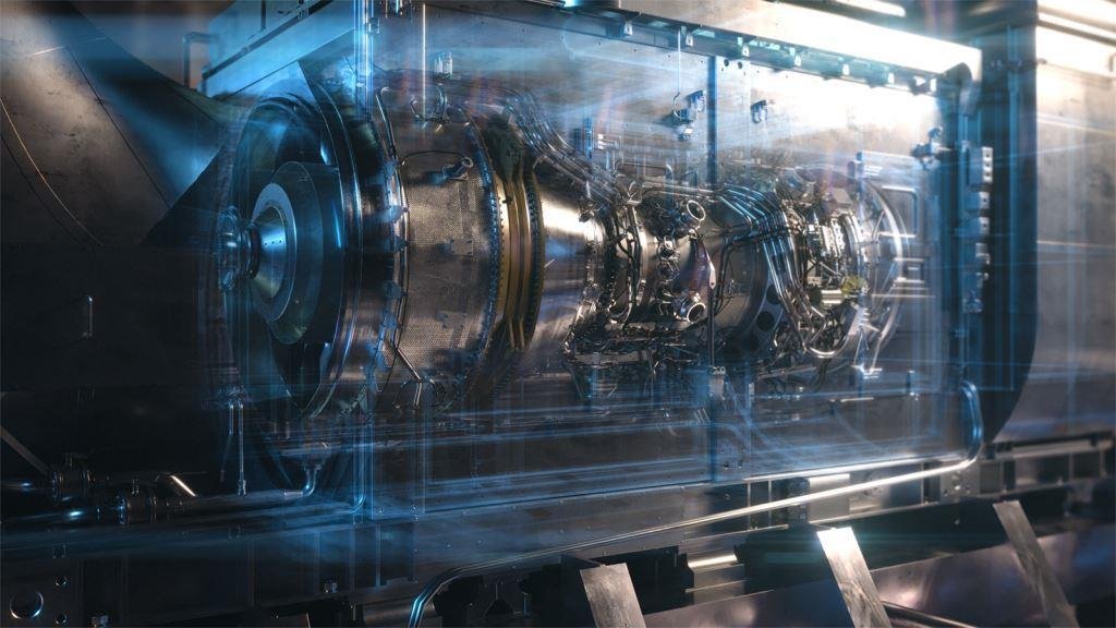 Diesel turbines provide power for on-board systems and cruise propulsion mode, while the gas turbines (seen here) are utilised for high speeds